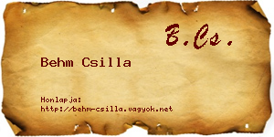 Behm Csilla névjegykártya