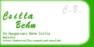 csilla behm business card